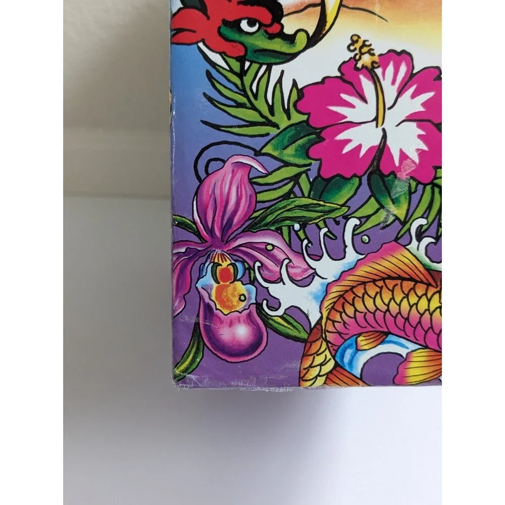 Ed Hardy‎ x Lisa Frank Hanging File Box Tropical Tattoo Art Koi Dragon Rainbow